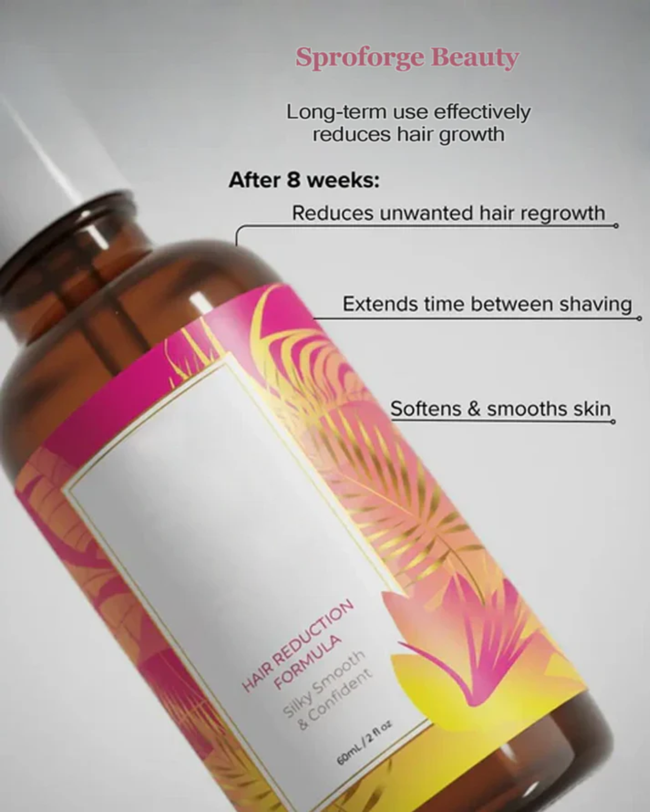 Hair Removal Essence Oil for Natural Hair Reduction - 60ml/2oz