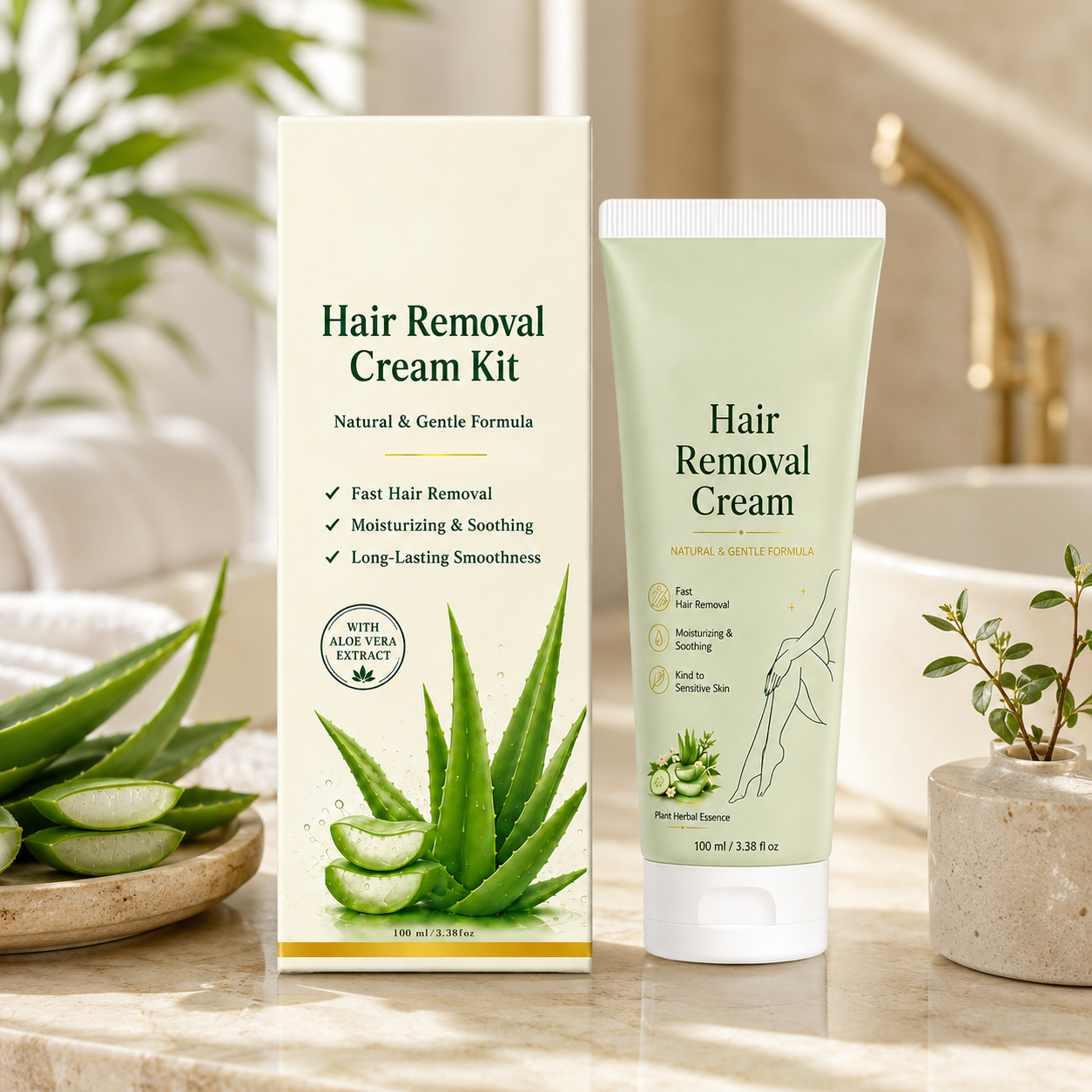 Sproforge ™ Natural Gentle Hair Removal Cream | For Women & Men, Sensitive Skin