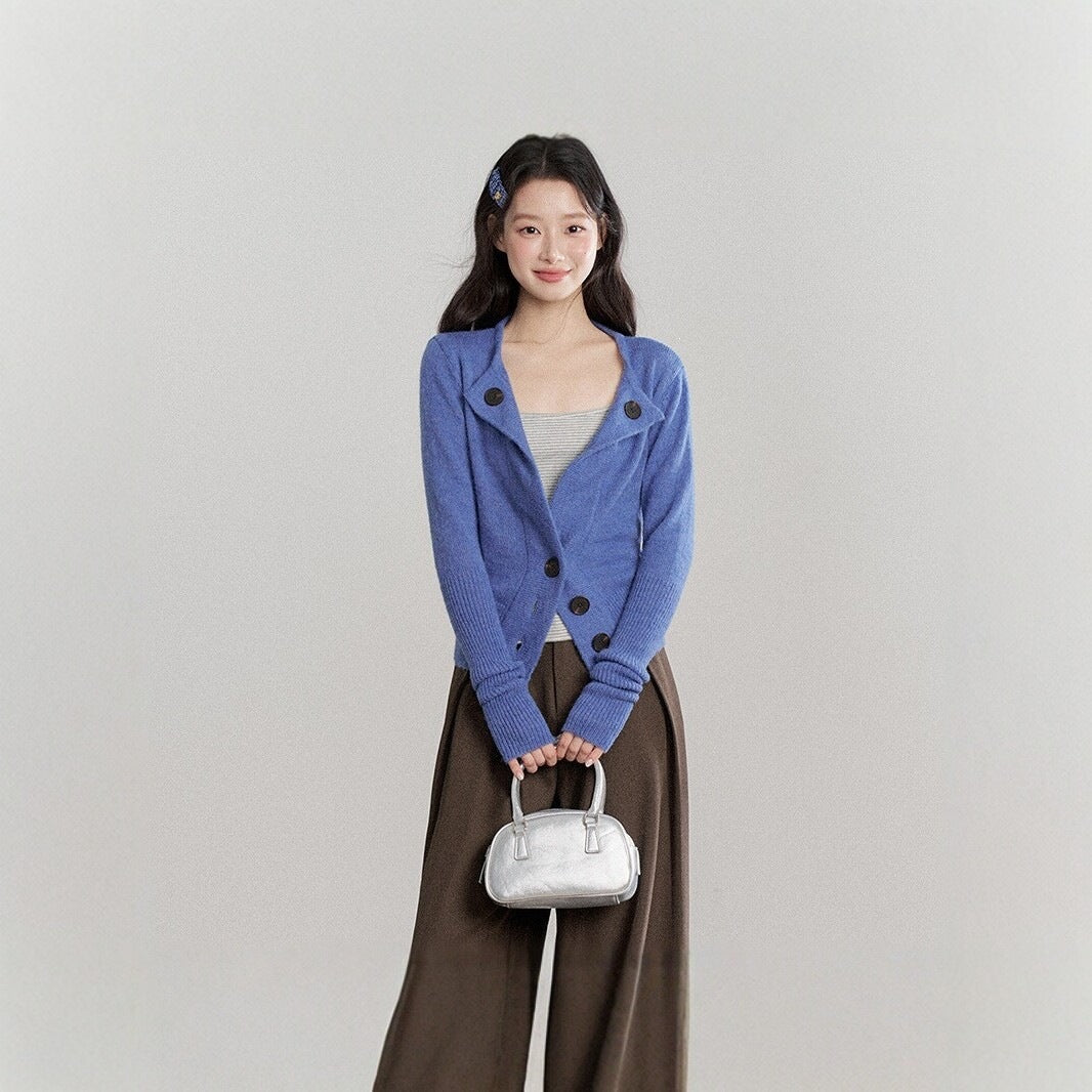 Mohair Waist-cinching Sweater Coat