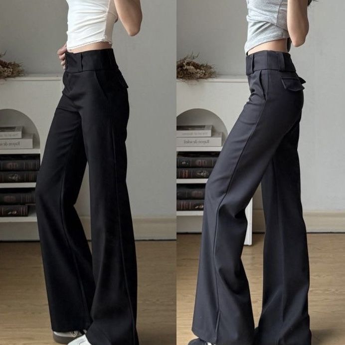 High-Waisted Wide-Leg Pocket Trousers