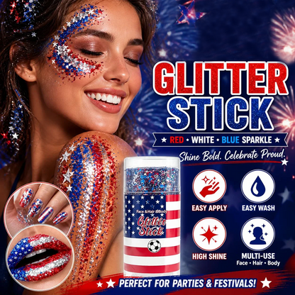 🦅Festive Glitter Stick✨🔔Red, White & Blue Body & Hair Sparkle
