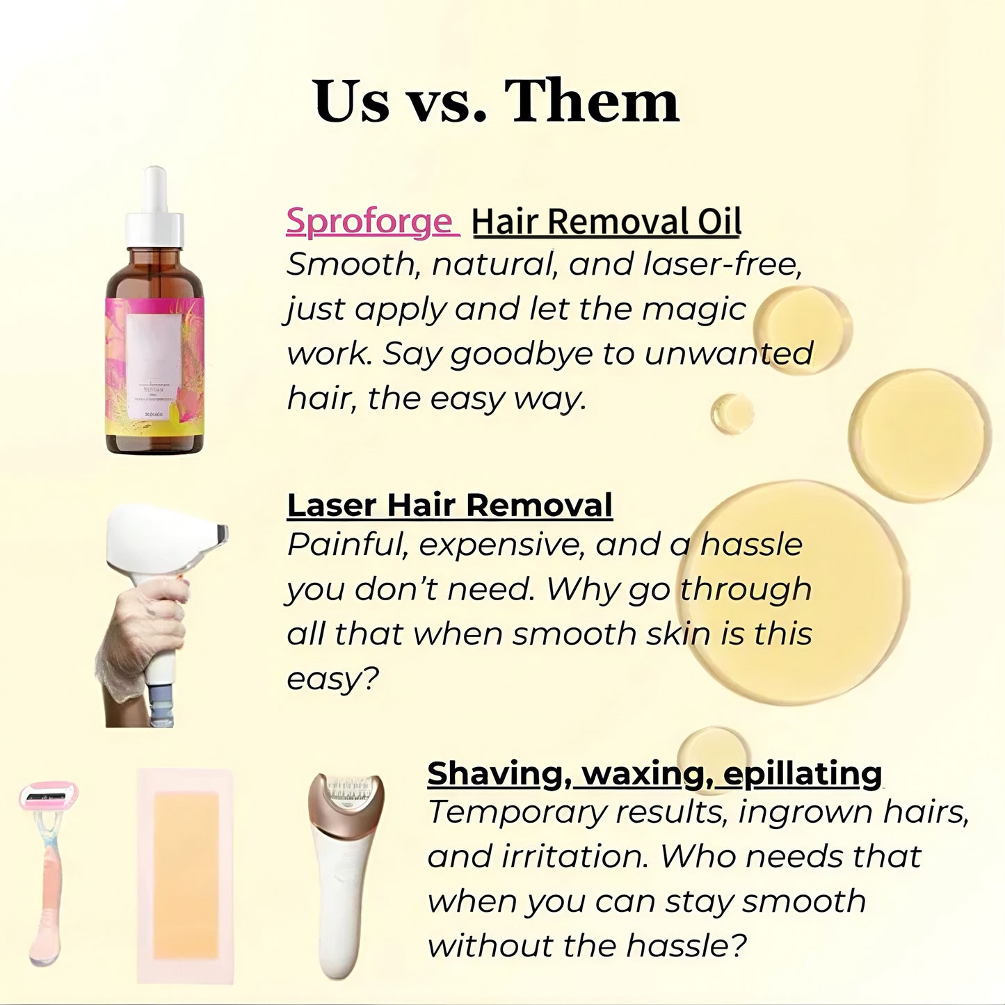 Hair Removal Essence Oil for Natural Hair Reduction - 60ml/2oz