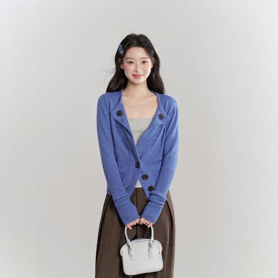 Mohair Waist-cinching Sweater Coat