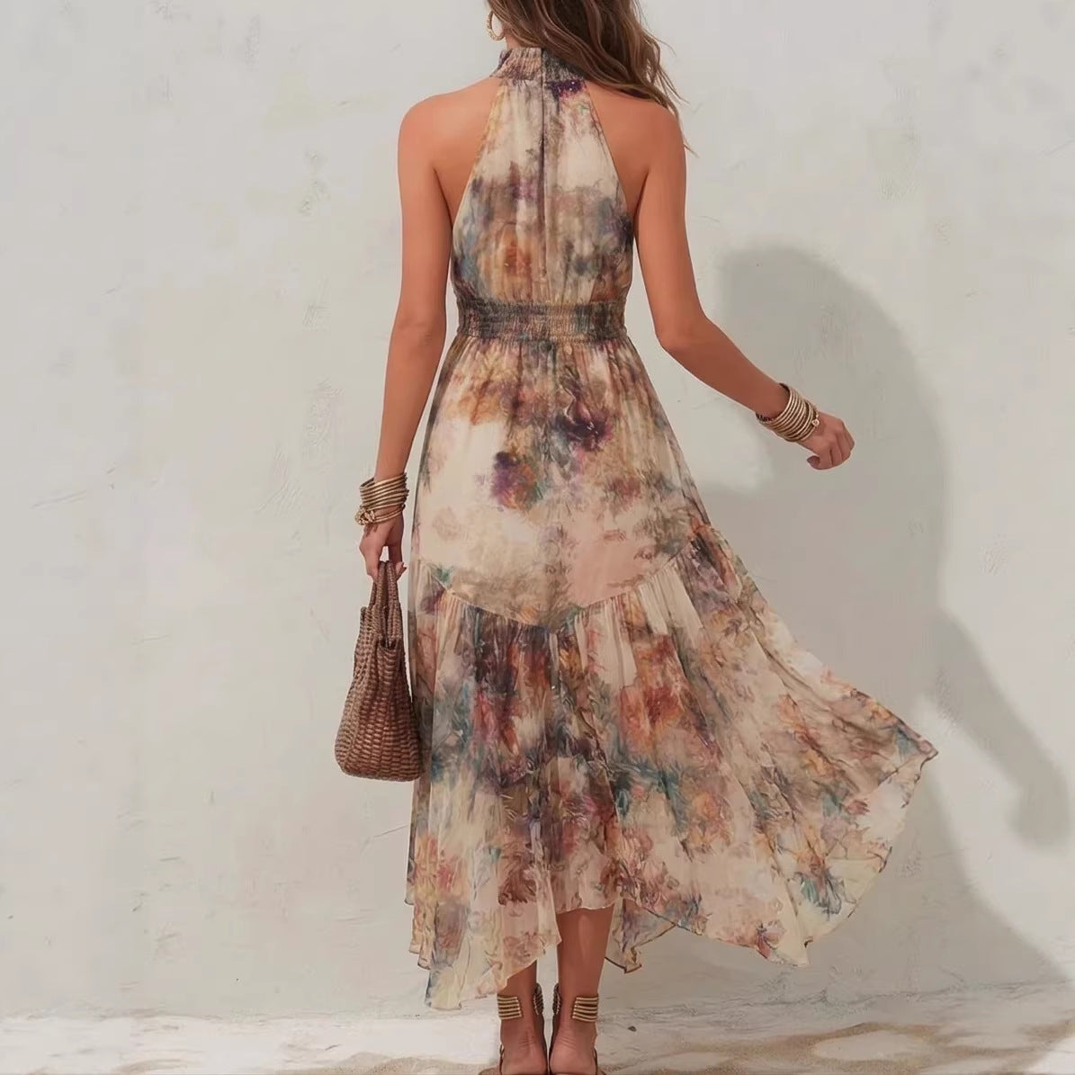 Printed Halterneck Dress