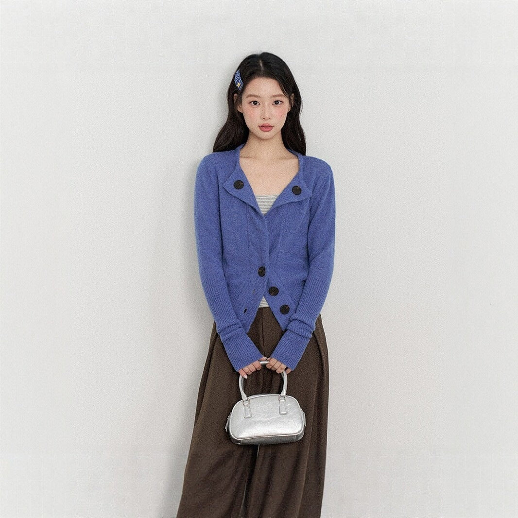 Mohair Waist-cinching Sweater Coat