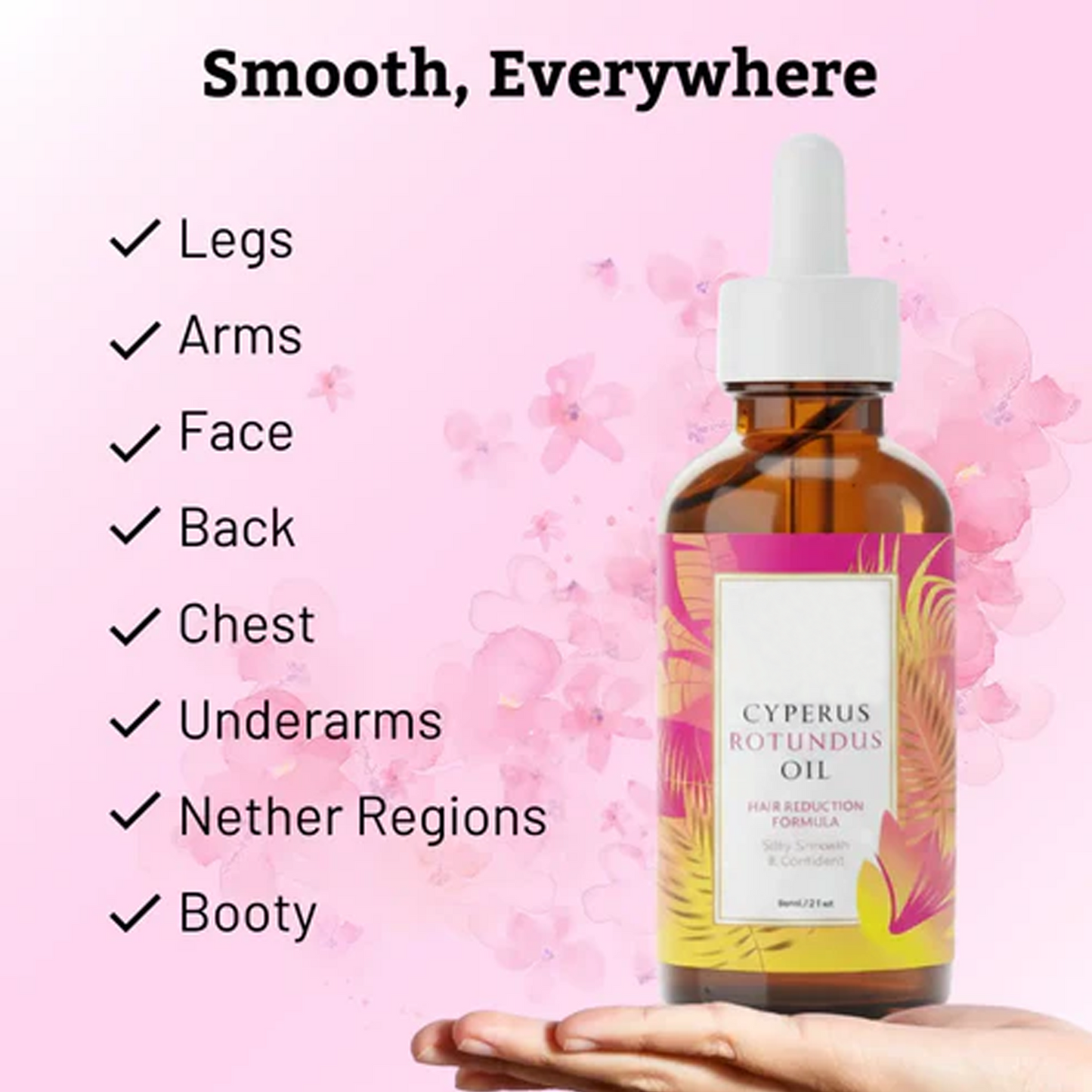 Sproforge Beauty Cyperus Rotundus Oil for Natural Hair Reduction - 60ml/2oz