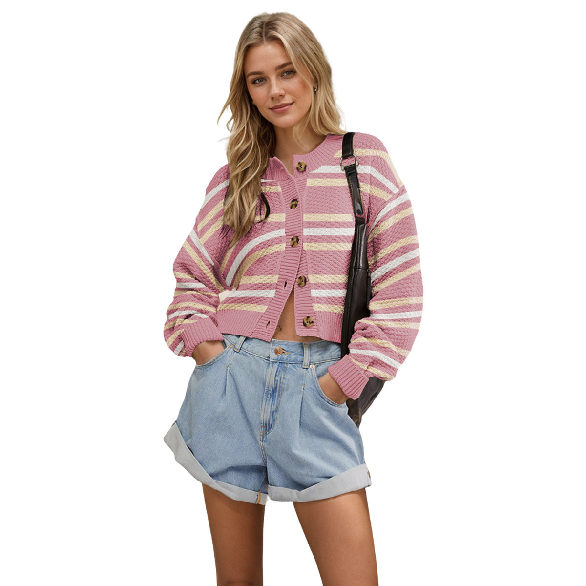 Knitted Color Matching Coat