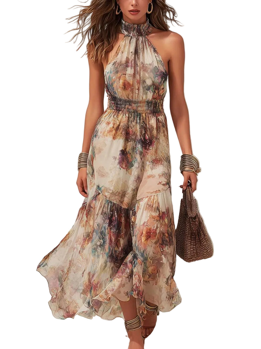 Printed Halterneck Dress