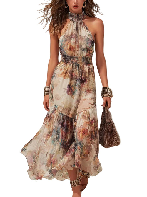 Printed Halterneck Dress