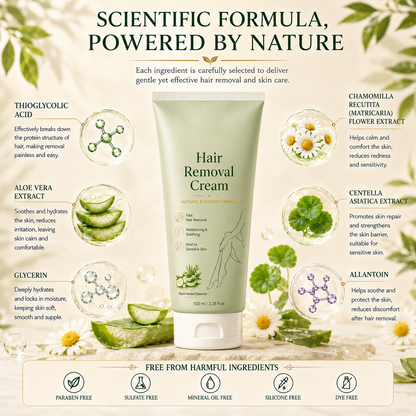 Sproforge ™ Natural Gentle Hair Removal Cream | For Women & Men, Sensitive Skin