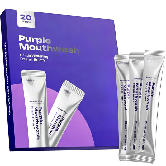 💜Purple Mouthwash Sachets 😁✨ No peroxide. No sensitivity. Just instant brightness.
