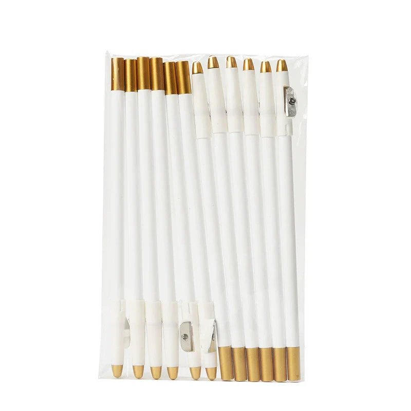12pcs Wooden Eyebrow Pencil with Sharpener